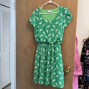 Green dinosaur sundress